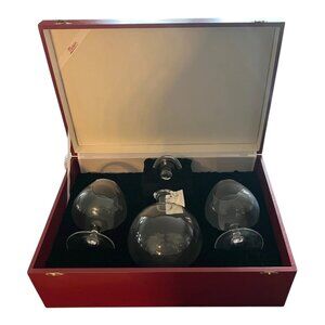 Moser Crystal Cognac Decanter 2 Snifter Glasses Over 35 Years Old Unused